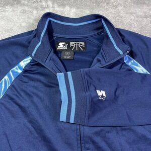 Starter Jacket‎ Men's Medium M Full Zip Track Warm Up Navy Blue Athletic Sports